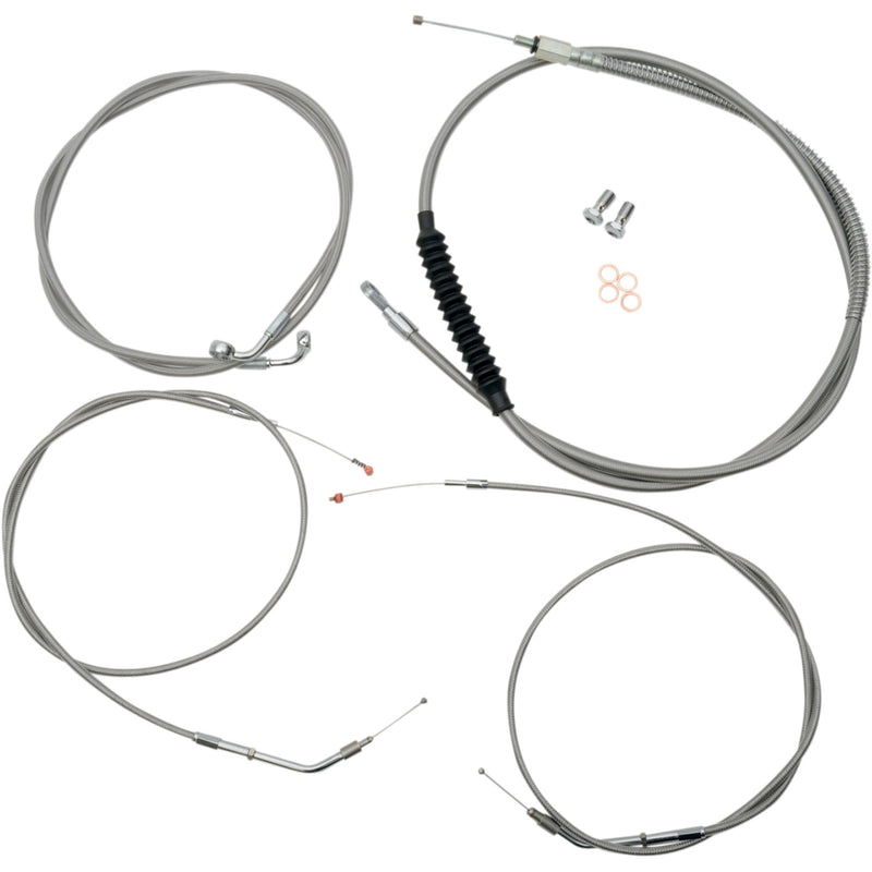 LA Choppers Standard Stainless Braided Handlebar Cable Brake Line Kit Mini Ape Hangers - LA-8310KT-08 For Harley Sportster 2004-2006