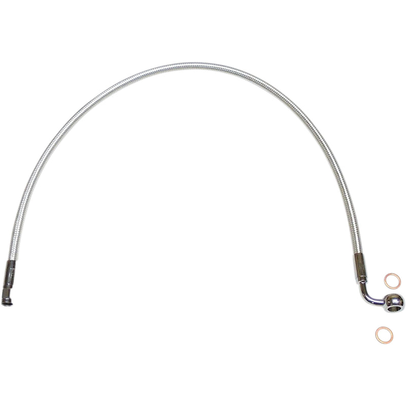MAGNUM SHIELDING 1741-4029 AS37219 Alternate Length Designer Series ABS-Specific Front Brake Line Kit - 10 mm-90° - 19" - Sterling Chromite II