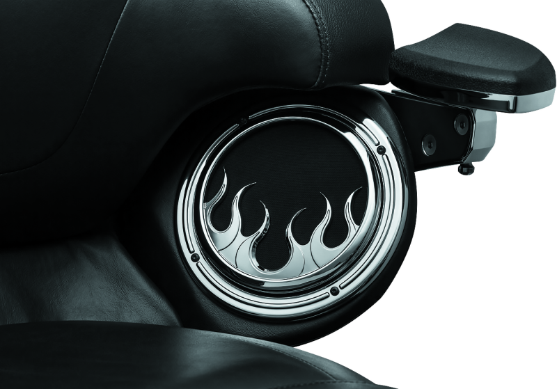 Kuryakyn 7374 Flame Speaker Grills For 14-Up Touring Models Chrome - User 1