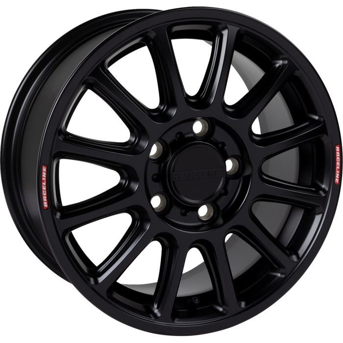 RACELINE WHEELS 0230-1562 A14VB-57012+56 Alpha Wheel Wheel - Alpha - Front/Rear - Black - 15x7 - 5/114.3 - +56 mm