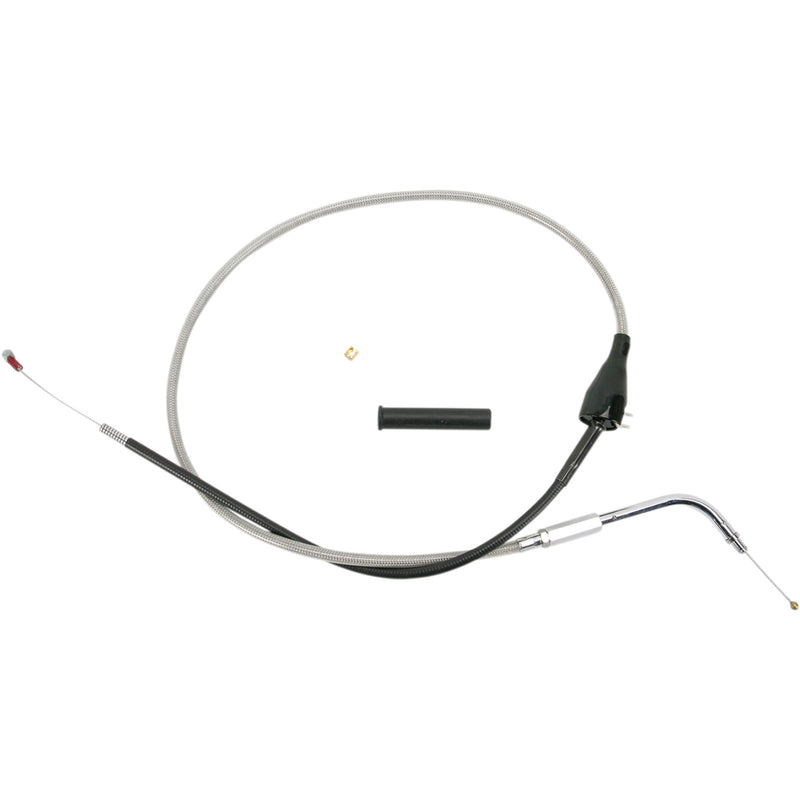 Drag Specialties Stainless Braided Idle Cable Cruise 38-3/8" For Harley Touring 2002-2007