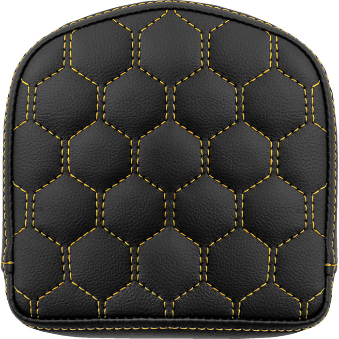 SADDLEMEN 0822-0586 040849GOL RoadSofa™ Sissy Bar Pad - Honeycomb - Gold Stitching