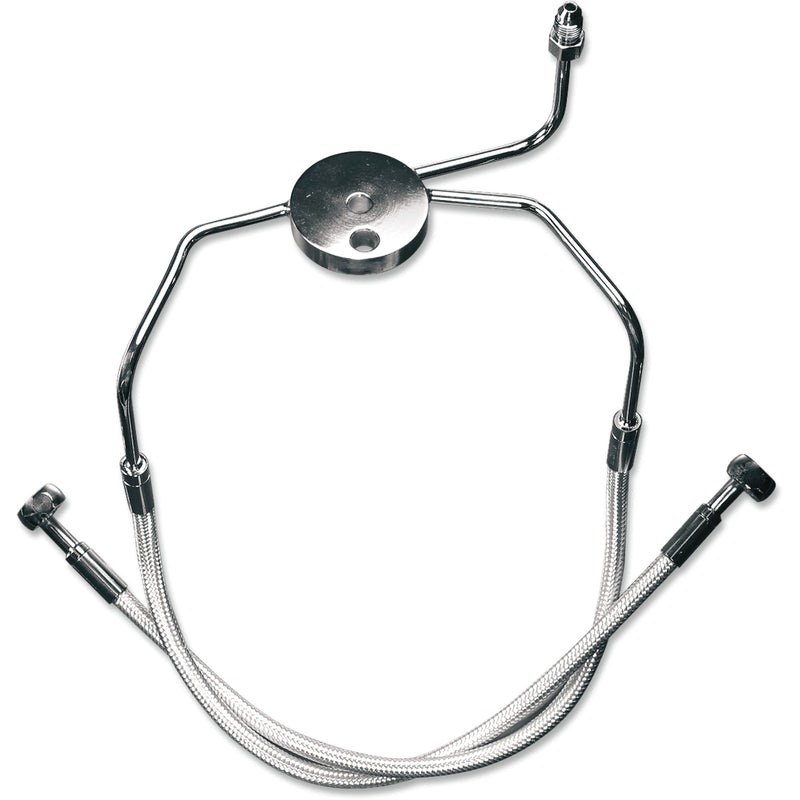 Magnum Shielding Designer Series Front Lower Brake Line Kit Sterling Chromite II - 37003 For Harley Sportster / Super / Dyna / Street 1988-2015