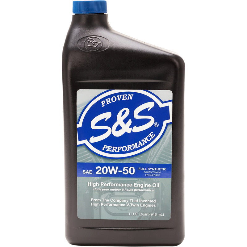 S&S CYCLE 3601-0407 153755 High Performance Synthetic 20W-50 Engine Oil Synthetic Oil 20W-50 - 1 U.S. quart