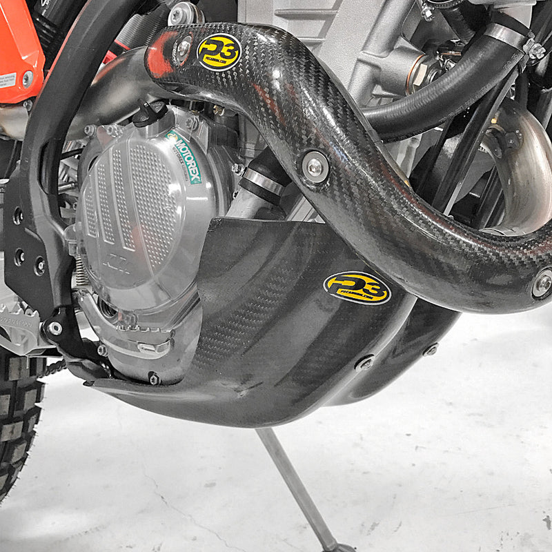 P3 Skid Plate Carbon Fiber - 301096 For Husqvarna FE 250 / FE 350 2017-2023 | KTM EXC-F 250 / EXC-F 350 / XCF 350 2017-2023