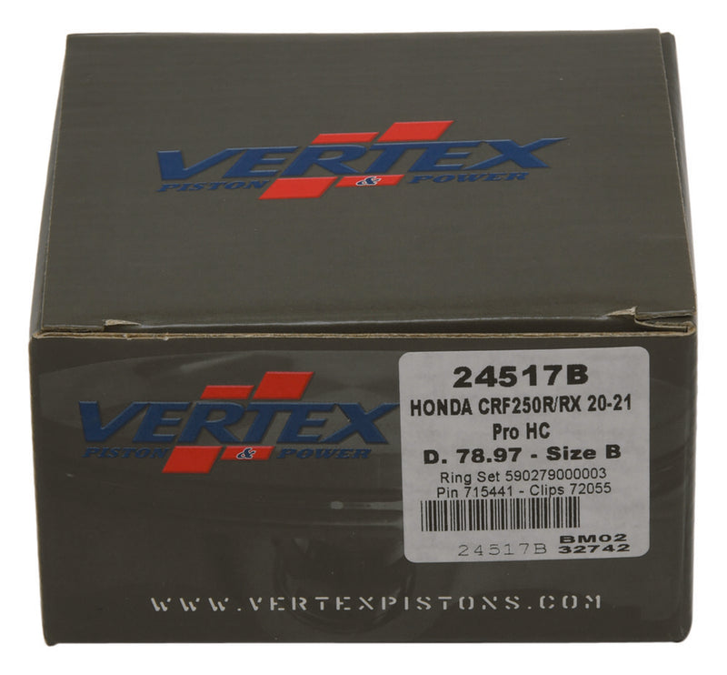 Vertex Piston Kit HC Forged 78.97/Standard 14.4:1 - 24517B Honda CRF250R / CRF250RX 2020-2021