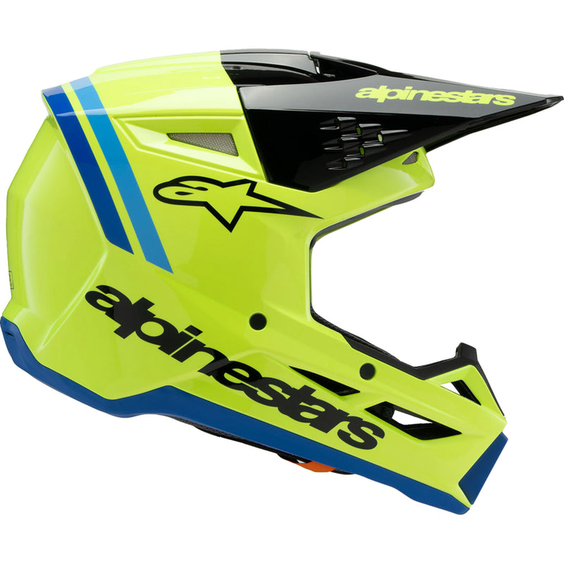 ALPINESTARS Youth SM3 Radium Helmet - Gloss Yellow Fluo/Black/Blue