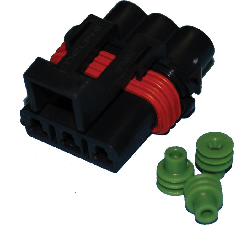 Namz Custom Cycle 850-08409 NDP-38065 DELPHI-PACKARD WEATHERPACK 3-WIRE FEMALE CONNECTOR