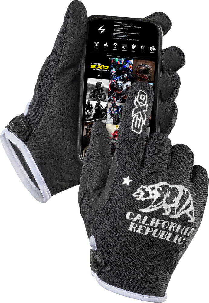 Scorpion Exo 75-6167X G48-036 MOTO-FLEX GLOVES GOLDEN STATE BLACK/WHITE XL