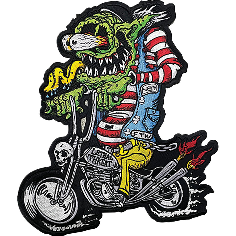 LETHAL THREAT 2840-0180 LT30252 Monster Biker Embroidered Patch large