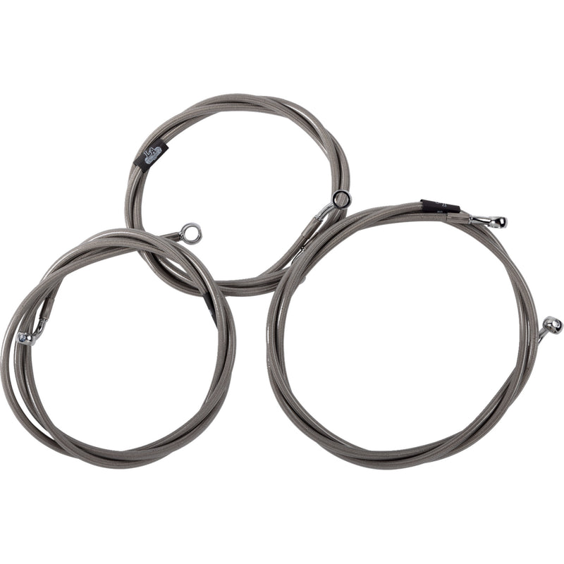 LA Choppers Brake Line Kit Chrome - LA-8059B19 For Harley Touring 2023-2026