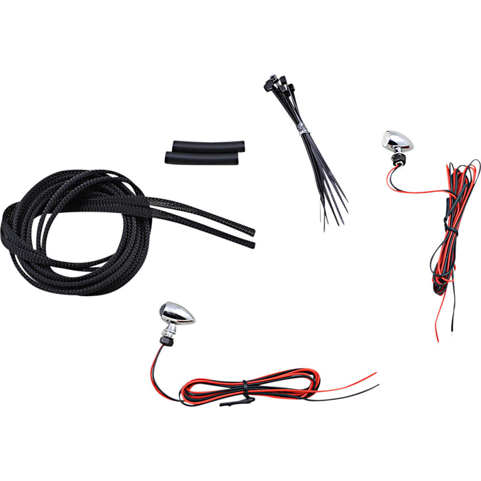 CUSTOM DYNAMICS 2040-2714 CD-MICRO-R-C Micro Bullet LED Turn Signals Micro Turn Signals - Red -Chrome