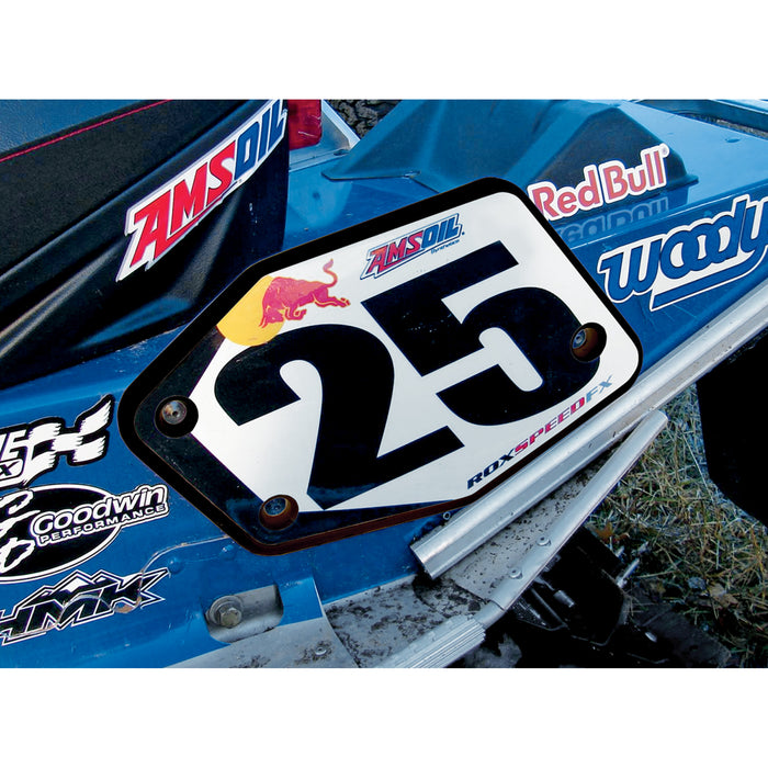 ROX SPEED FX 0520-1006 1RNP-N/BU Snowmobile Number Plate Universal Snowcross Number Plate - Rear