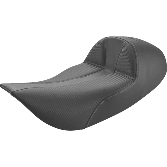 SADDLEMEN 0801-1498 897-06-0042 Dominator Solo Seat - Extended Reach - w/o Backrest - Black w/ Gray Stitching - FLHR/FLHX '97-'07