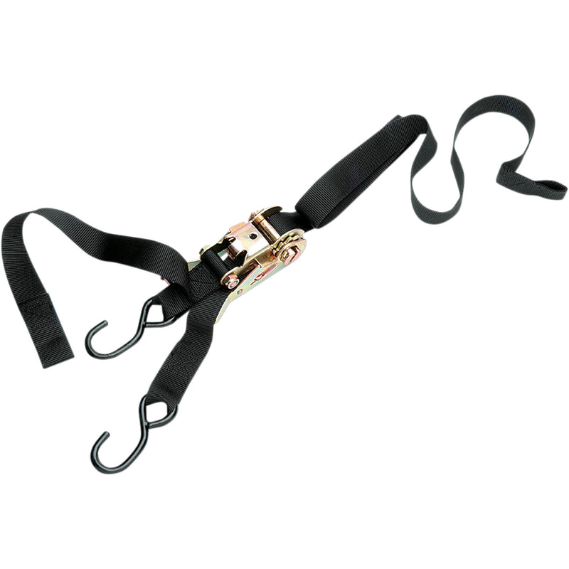PARTS UNLIMITED 3920-0074 Heavy-Duty Ratcheting Tie-Downs with Built-In Assist 1" Ratchet Tied Down - Assist - Black