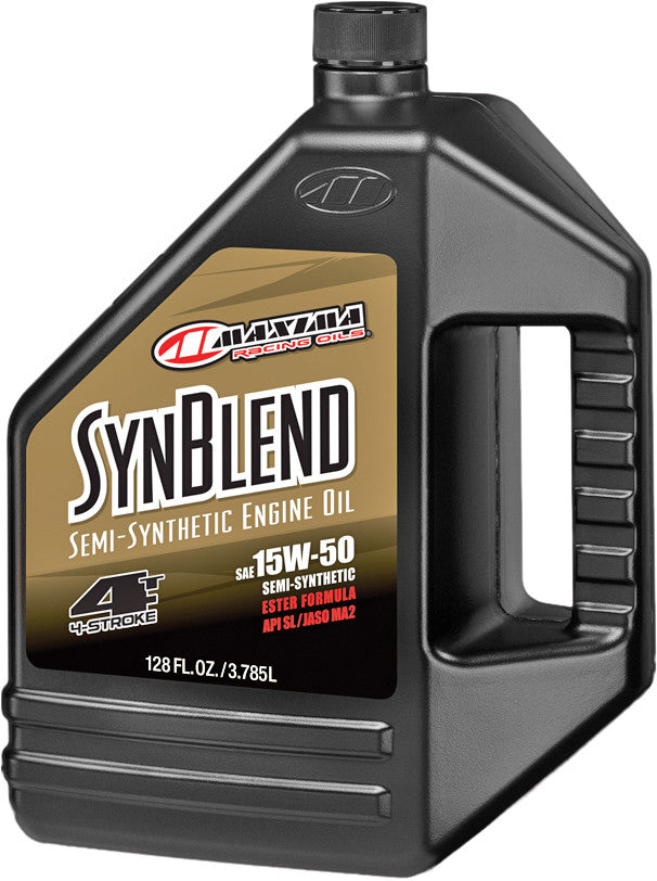 Maxima Racing Oil 78-98752 30-369128B SYNTHETIC BLEND MOTOR OIL 4T 15W50 1GAL 4/CASE