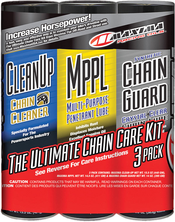 Maxima Racing Oil 78-9957 70-779203 ULTIMATE CHAIN GUARD CARE KIT 3/PK