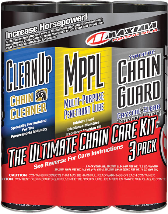Maxima Racing Oil 78-9957 70-779203 ULTIMATE CHAIN GUARD CARE KIT 3/PK