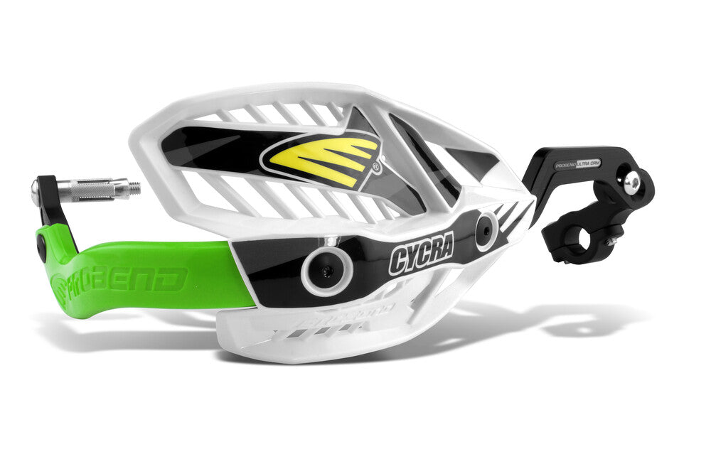 Cycra 714-1599 1CYC-7408-72X CRM WRAP AROUND HANDGUARDS 1-1/8" CLAMP - WHITE/GREEN