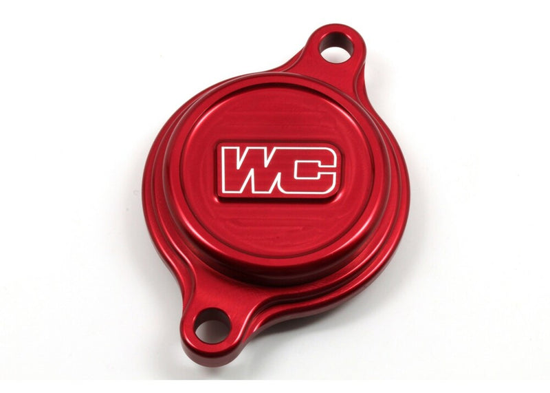 Works OIL Filter Cover RED - 27-150 Yamaha Dirt Bikes 2010-2023