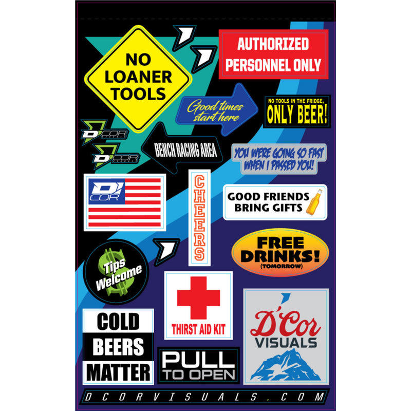 D'COR VISUALS 4320-2550 40-90-123 Decal Sheet shop/fridge