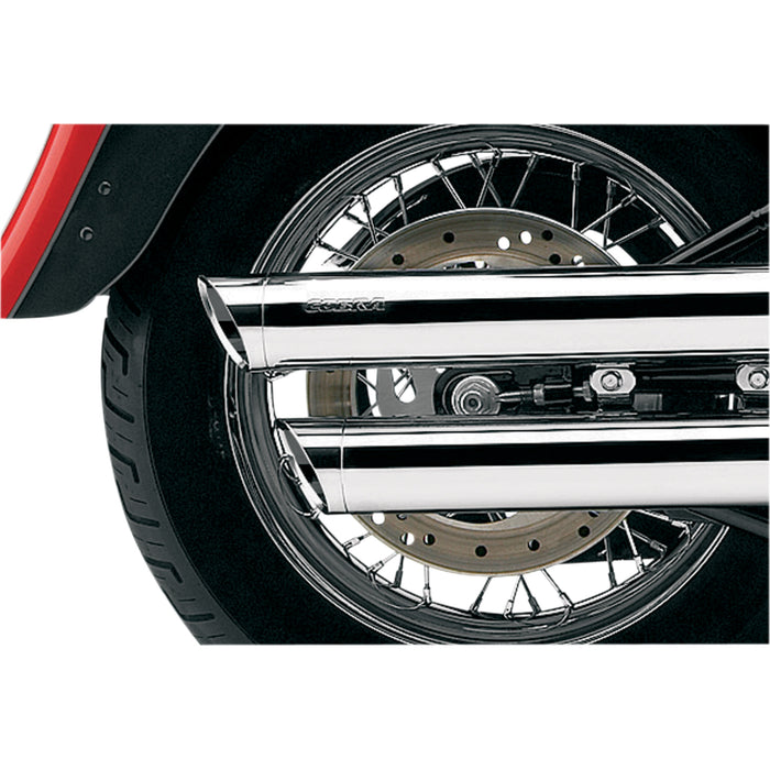 COBRA 1801-0360 6001 3" Slip-On Mufflers - Chrome Slashcut Mufflers