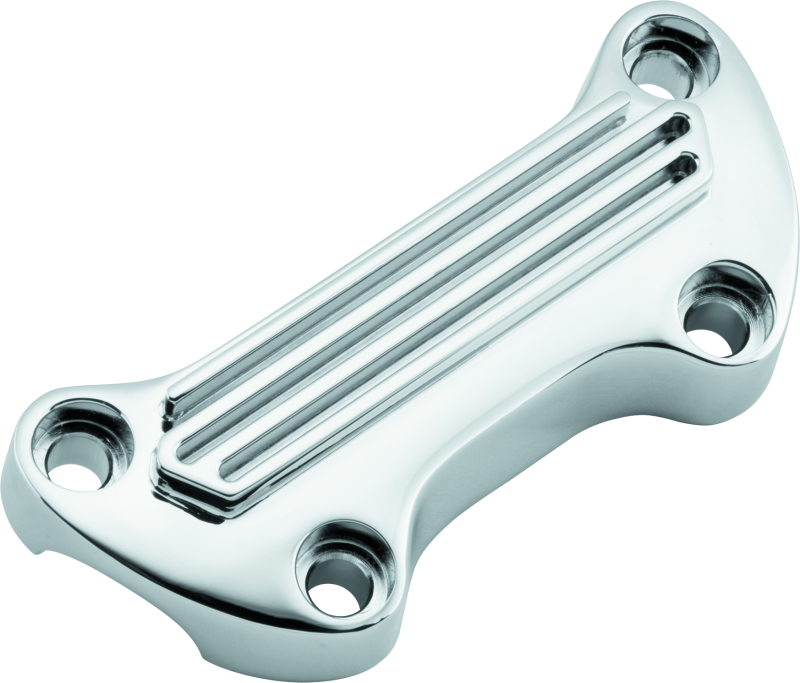 Bikers Choice 489999 74-Up Chrome Finned Handlebar Clamp - Photo - Primary