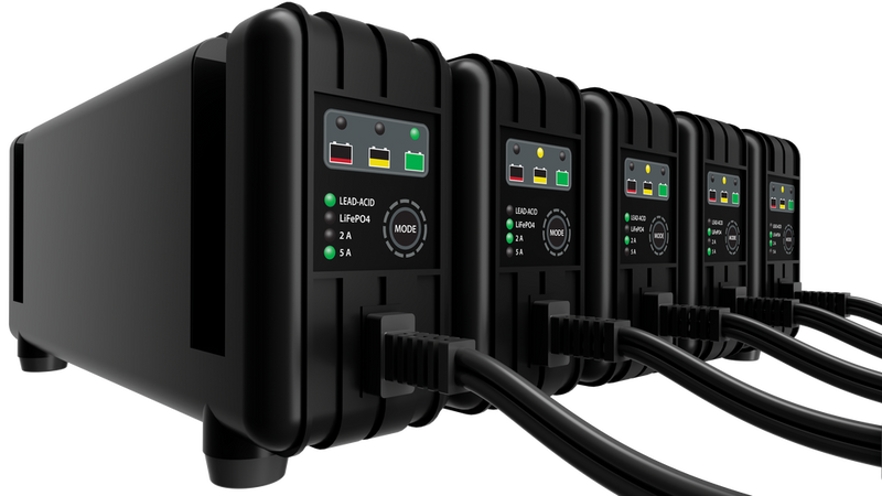 Fire Power 490-2903 030-0025-07-02 5 BANK BATTERY CHARGER 12V 2A/5A