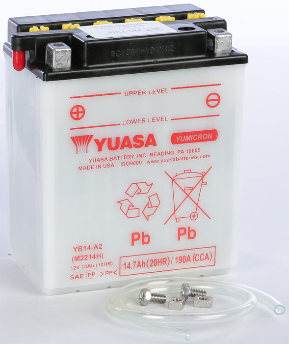 Yuasa 49-1860 YUAM2214HIND BATTERY YB14-A2 CONVENTIONAL
