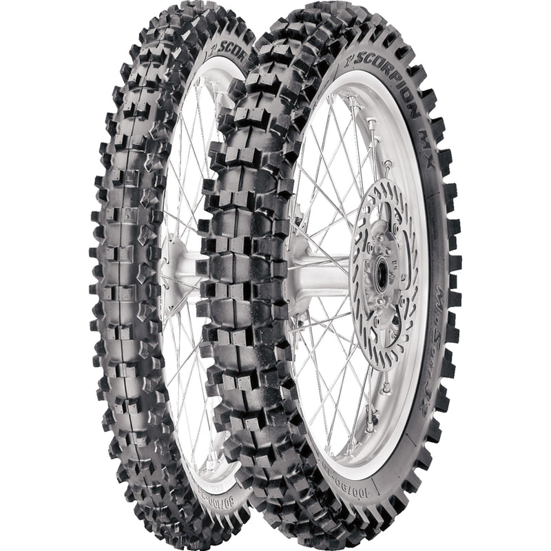 PIRELLI 0312-0495 4108200 Scorpion™ MX32 Mid Soft Tire Tire - Scorpion™ MX32 Mid Soft - Front - 90/100-21 - 62M