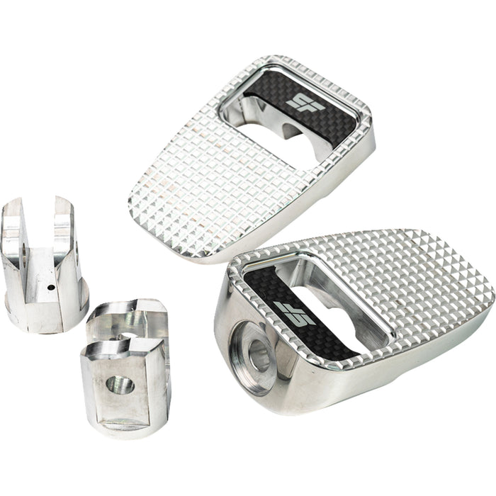 SLYFOX 1620-2532 SF-904-01-2 Footpegs - Silver Polished - Front