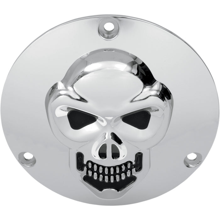 DRAG SPECIALTIES 1902-0062 Chrome 3-D Skull Derby Cover Skull Derby Cover - Chrome - 3 Hole - Big Twin