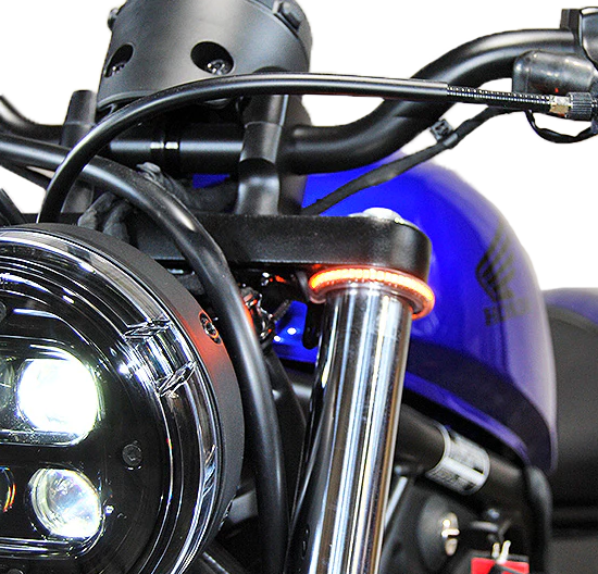New Rage Cycles Front LED Turn Signals - REBEL500-FB Honda Rebel 2018-2024