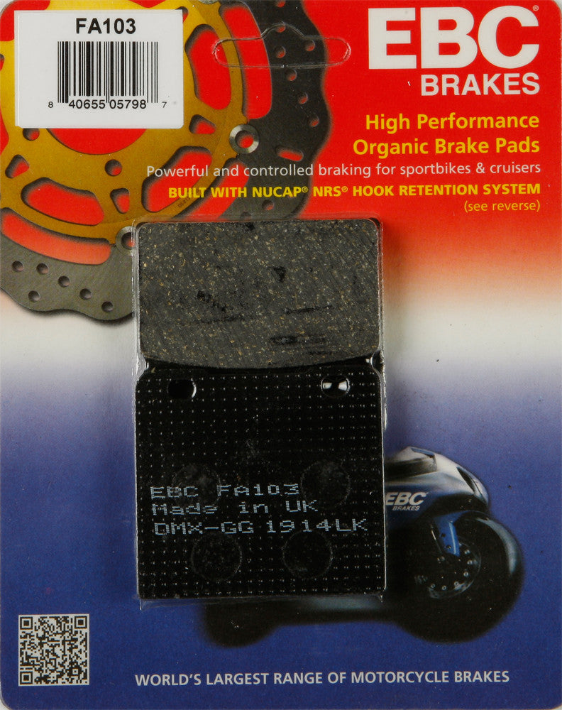 EBC Brake Pads Organic - FA103 Suzuki Motorcycles 1983-2009