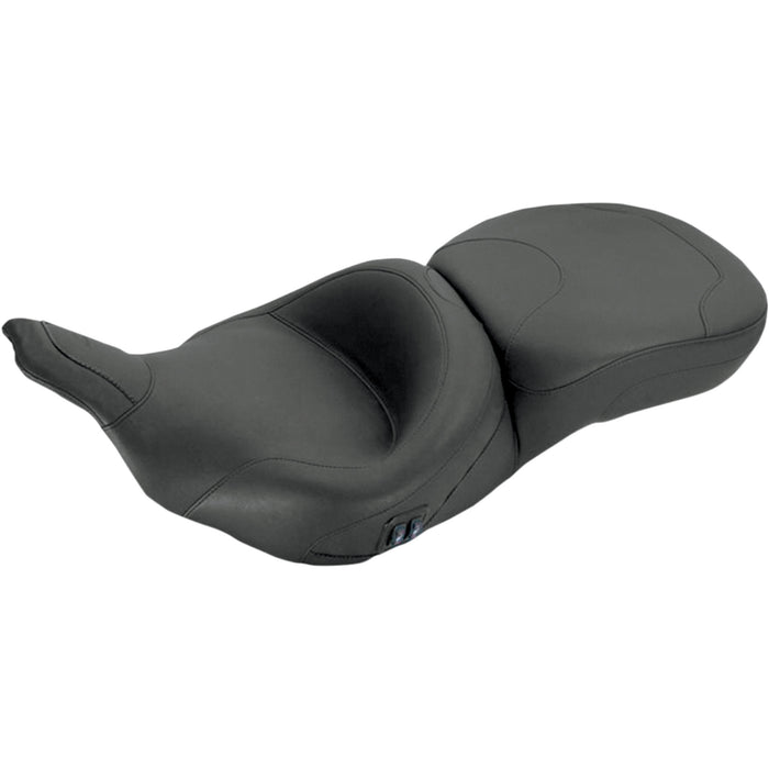 MUSTANG 0801-0692 76653 Heated One-Piece 2-Up Vinyl Touring Seat - Plain - FL '97-'07