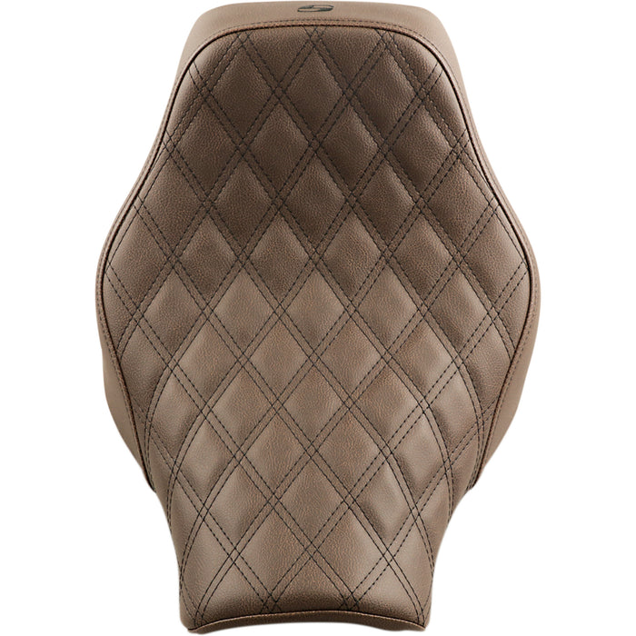 SADDLEMEN 0802-1135 818-33-002BLS Renegade Lattice Stitch Solo Seat - Lattice Stitched - Brown - FL '18-'20