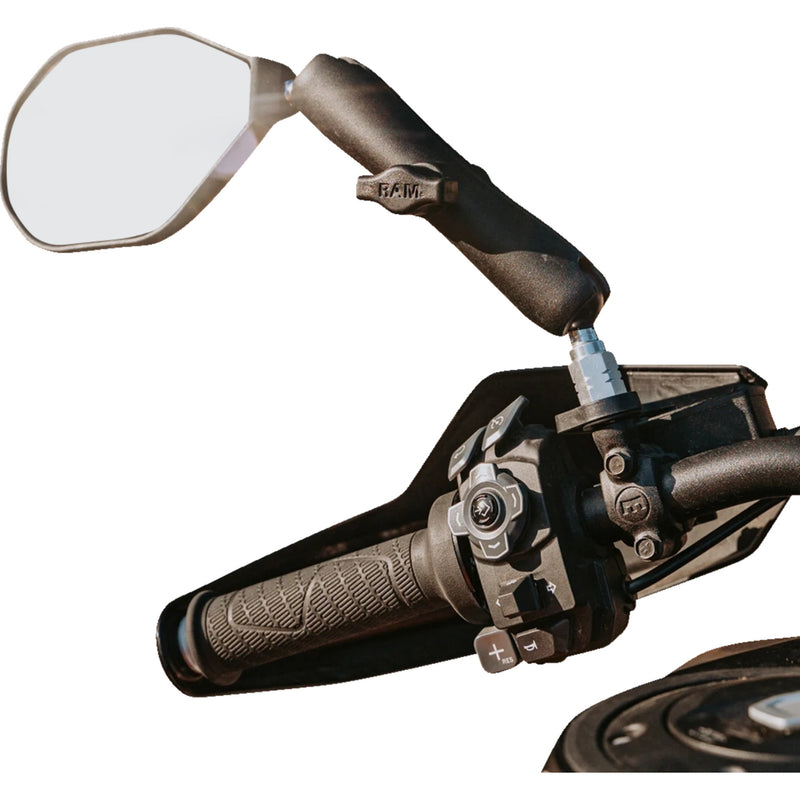 RAM MOUNTS 0640-1724 RAP-465LU Tough-Mirror™ Left Mirror without Ball Tough-Mirror™ - Side View - Oval - Black - Left