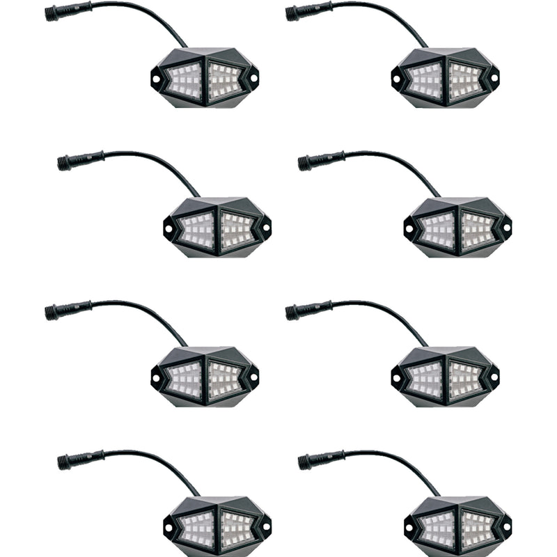 WHIPITLIGHTRODS 2040-2953 25-800 LED Rock Light Kit 8 Pod Rock Light