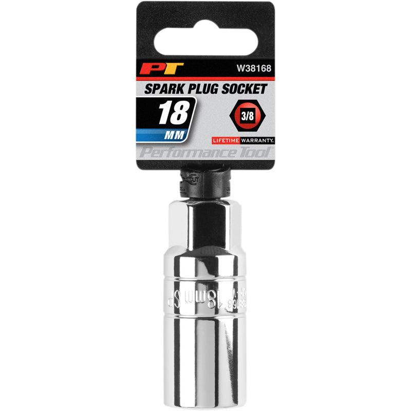 PERFORMANCE TOOL 3801-0342 W38168 Spark Plug Socket Socket - Spark/Plug - 18 mm