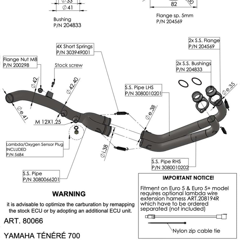 Leovince Header - 80066 Yamaha Tenere 700 2025
