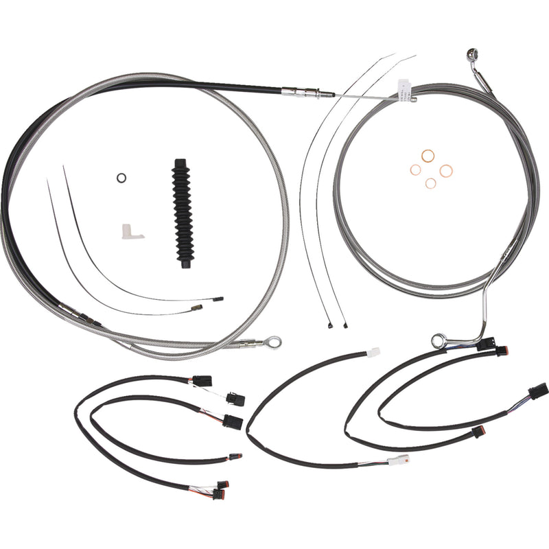 Magnum Shielding XR Handlebar Installation Kit 12"-14" Ape Hangers Flhrxs Stainless Steel Chrome - 5891021 For Harley Road King Special 2021-2024