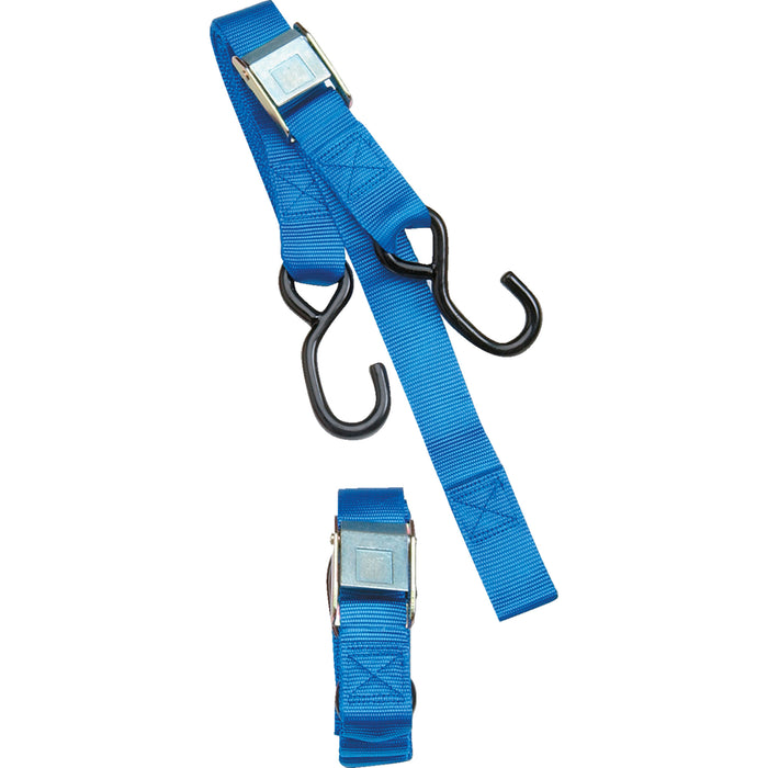 PARTS UNLIMITED TD00200 1-1/2" Heavy-Duty Cam Buckle Tie-Downs with Built-In Assist Heavy-Duty Cam Buckle Tie-Downs - 1-1/2" x 6' - Blue