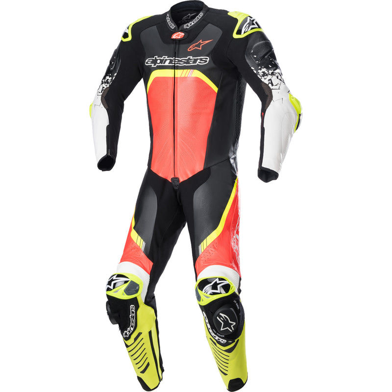 ALPINESTARS GP Tech v4 Leather Suit Black/Red/Yellow - Fluorescent US / EU