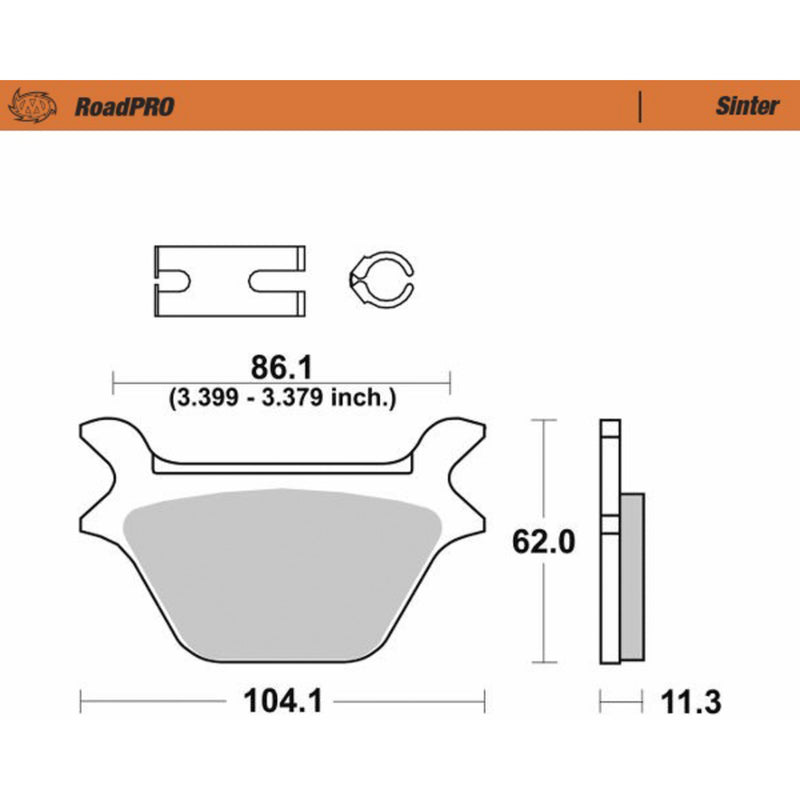 Moto-Master Brake Pad - 414602-PU For Harley 1986-1999