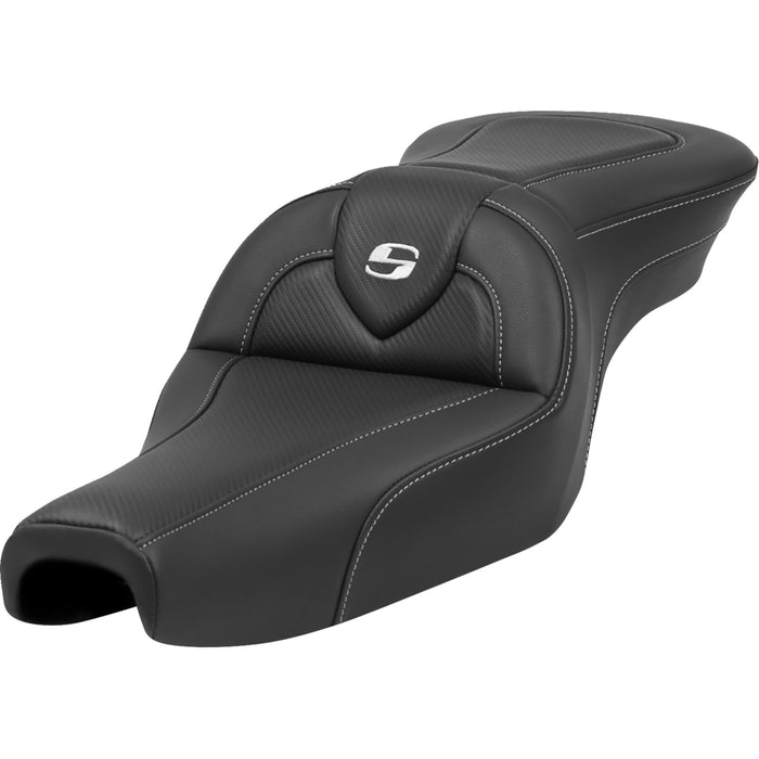 SADDLEMEN 0804-0798 807-11-185 Roadsofa™ Standard Reach Seat - without Backrest - Carbon Fiber - XL '04-'22