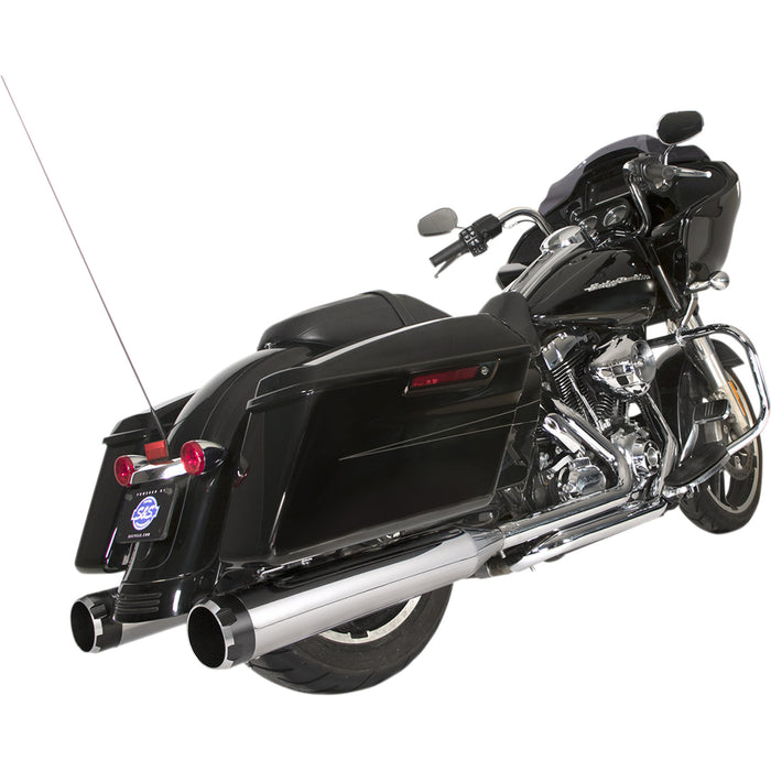 S&S CYCLE 1800-2523 550-0677B El Dorado Dual Exhaust System - Chrome - Black Thruster