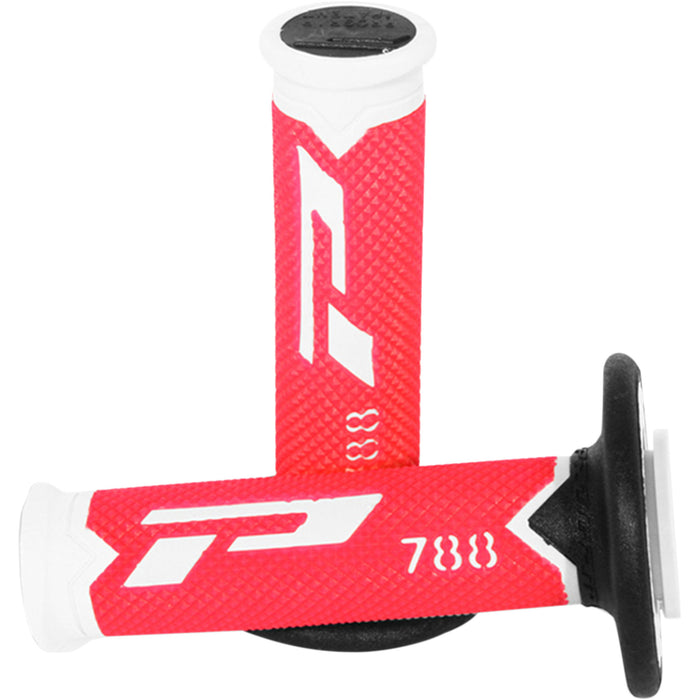 PRO GRIP 0630-1649 PA078800WRN Cross Triple Density 788 Grips Grips - 788 - White/Red/Black