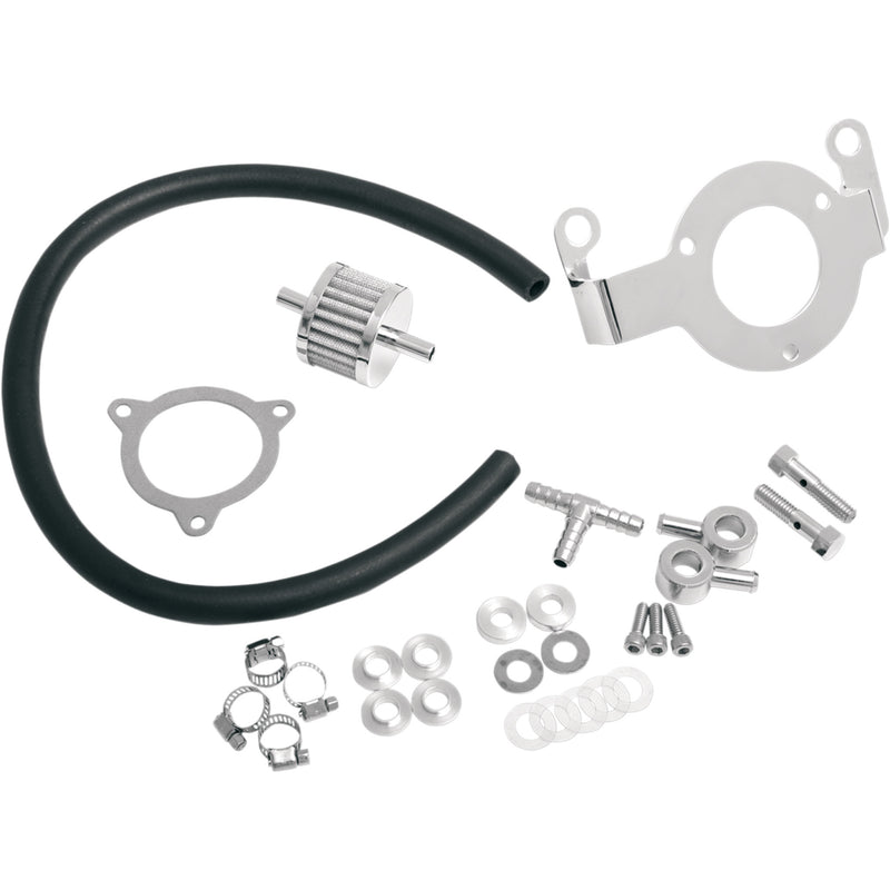Drag Specialties Crankcase Breather Support Bracket Kit - 1013-0036 For Harley Motorcycles 2008-2017