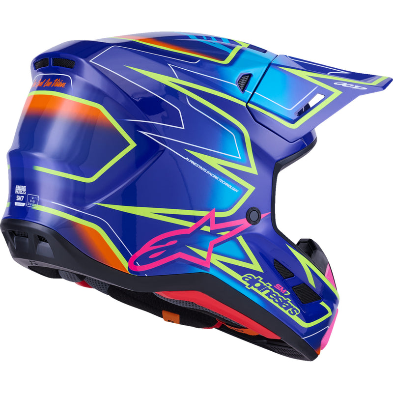 ALPINESTARS SM7 Cast Helmet - Gloss/Blue/Pink/Yellow Fluo