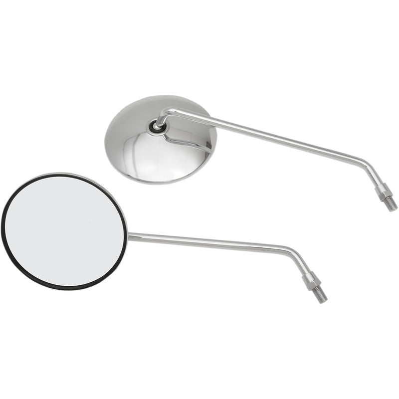 Emgo Yamaha Classic Chrome Mirror Classic Universal Side View Round Chrome Left Right Pair - 20-37414